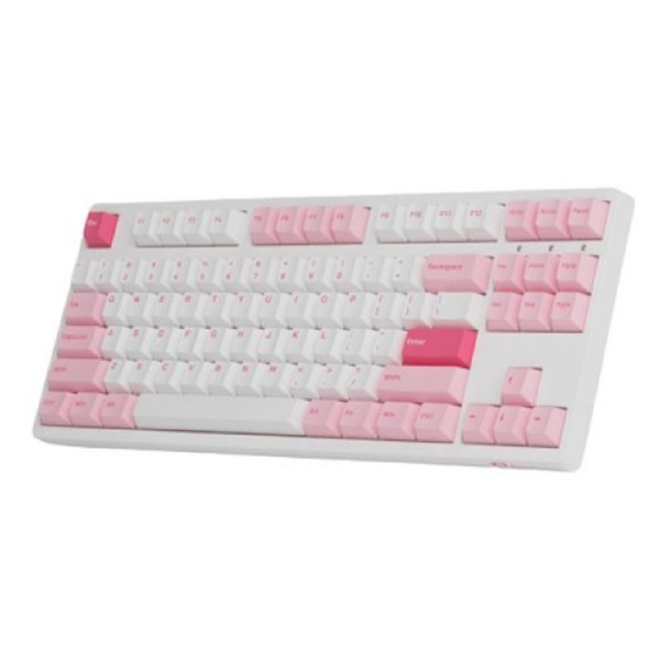 კლავიატურა Akko 3087DS Prunus Lannesiana, CS Wine Red, Wired, USB, Gaming Keyboard, White/Pink