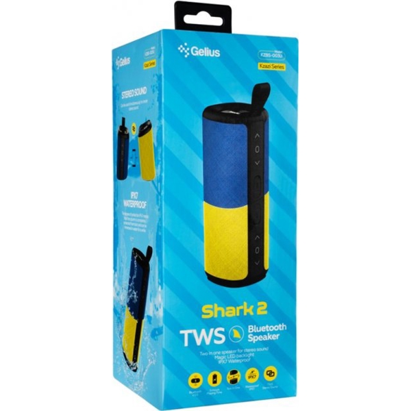 დინამიკი Gelius KZBS-003U, 20W, Bluetooth, USB, Speaker, Blue/Yellow