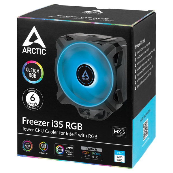 ქულერი Arctic ACFRE00096A i35, RGB, 120mm, 1800RPM, Cooler, Black