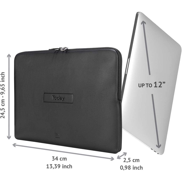 ნოუთბუქის ჩანთა Tucano BFTO1112-BK Today, 12", Laptop Sleeve, Black