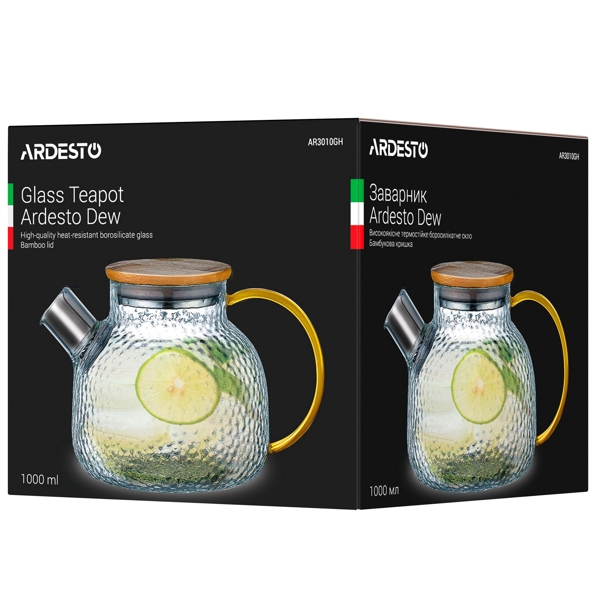 ჩაის ჩაიდანი Ardesto AR3010GH, 1L, Tea Pot, Transparent