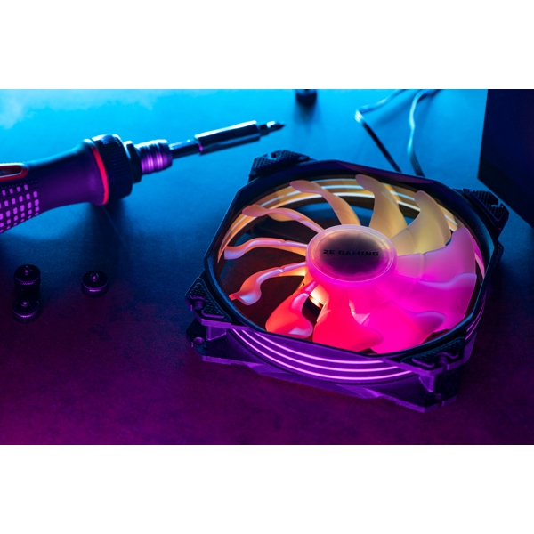 ქულერი 2E 2E-ACF120PW-RGB, RGB, 120mm, 1700RPM, Cooler, Black