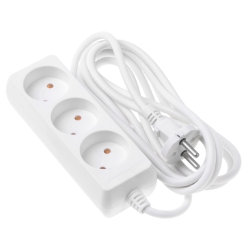 დენის გამანაწილებელი 2E 2E-U03M3, 3 Socket, 3m, White