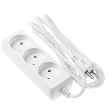 დენის გამანაწილებელი 2E 2E-U03M1.8, 3 Socket, 1.8m, White