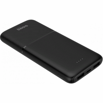 პორტატული დამტენი Sigma SI10A1, 10000mAh, USB Type-C, USB-A, Power Bank, Black