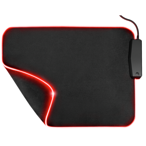 მაუსის პადი Trust GXT 765, Gaming Mouse Pad, L, RGB, USB Ports, Black