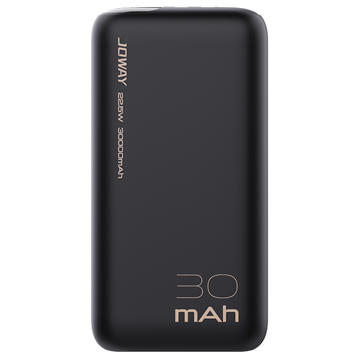 პორტატული დამტენი Joway JP297, 30000mAh, USB Type-C, Micro USB, Power Bank, Black