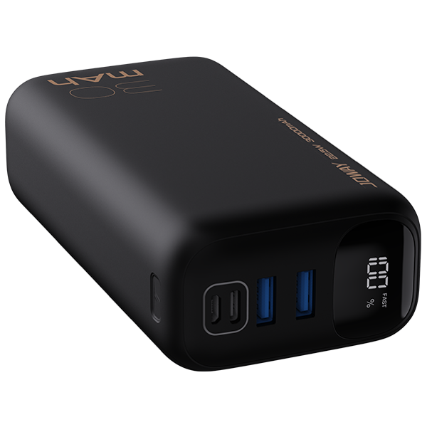 პორტატული დამტენი Joway JP297, 30000mAh, USB Type-C, Micro USB, Power Bank, Black