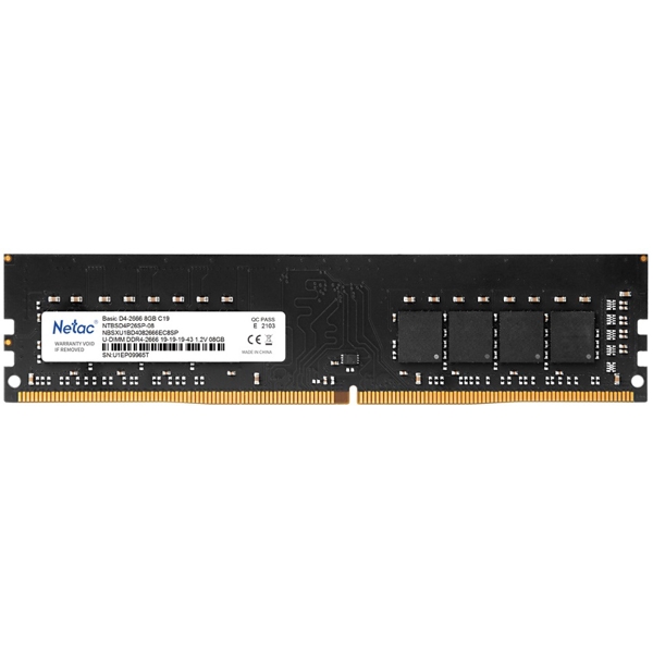 Netac NTBSD4P26SP-08, RAM 8GB, DDR4 UDIMM, 2666 MHz