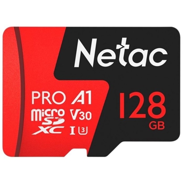 მეხსიერების ბარათი Netac NT02P500PRO, 128GB, Micro SDXC, UHS-I, Black