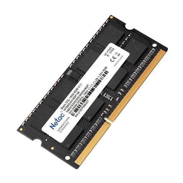 Netac NTBSD3N16SP-08, RAM 8GB, DDR3 SODIMM, 1600MHz