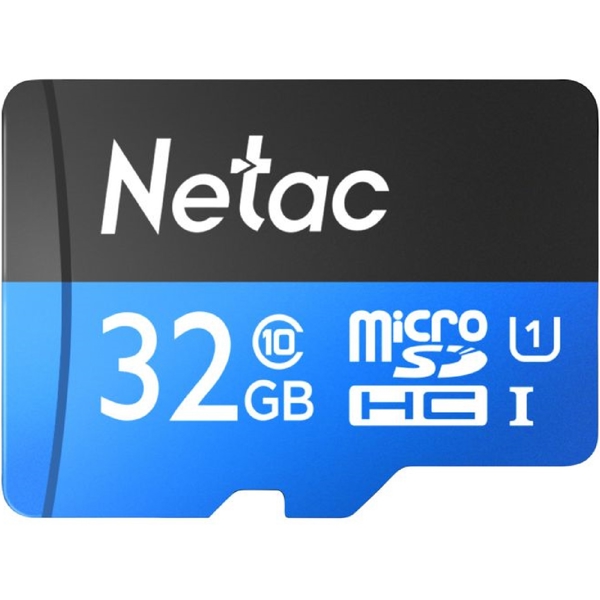 მეხსიერების ბარათი Netac NT02P500STN-032G-S, 32GB, MicroSDHC, U1, C10, Black