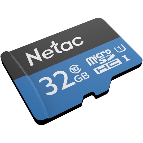 მეხსიერების ბარათი Netac NT02P500STN-032G-S, 32GB, MicroSDHC, U1, C10, Black