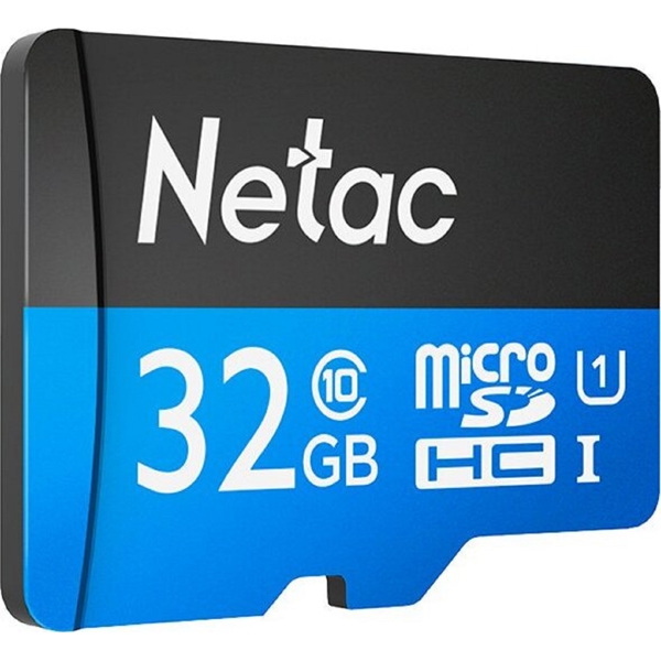 მეხსიერების ბარათი Netac NT02P500STN-032G-S, 32GB, MicroSDHC, U1, C10, Black