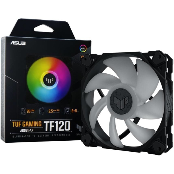 ქულერი Asus 90DA0030-B09000, 120mm, 1900RPM, ARGB, Cooler, Black