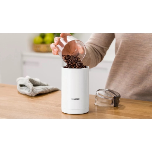 ყავის საფქვავი Bosch TSM6A011W, 180W, Electric Coffee Grinder, White