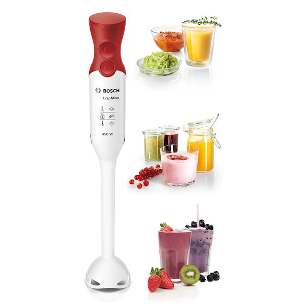 ხელის ბლენდერი Bosch MSM64110, 450W, 1L, Blender, White/Red