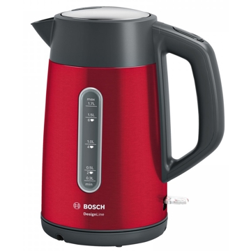 ელექტრო ჩაიდანი Bosch TWK4P434, 2400W, 1.7L, Electric Kettle, Red/Black