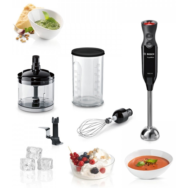 ხელის ბლენდერი Bosch MS61B6170, 1000W, 600ML, Blender, Black