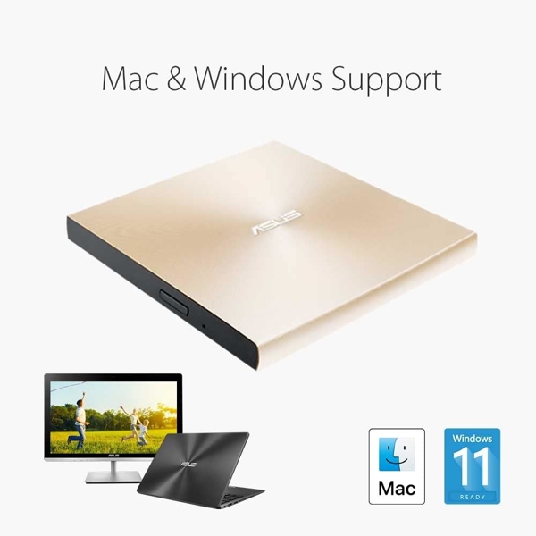 DVD დისკის წამკითხველი Asus 90DD02A5-M29000 ZenDrive U9M, USB Type-C, USB 2.0, DVD Drive, Gold