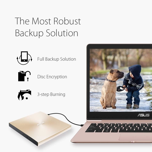 DVD დისკის წამკითხველი Asus 90DD02A5-M29000 ZenDrive U9M, USB Type-C, USB 2.0, DVD Drive, Gold