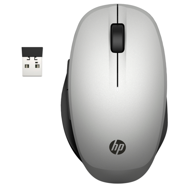 HP 6CR72AA, Wireless, USB, Mouse, Silver