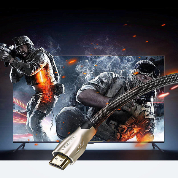 HDMI კაბელი UGREEN HD102 (11195), 2.0 4K HDMI To HDMI, 10m, Gold/Blak EOL