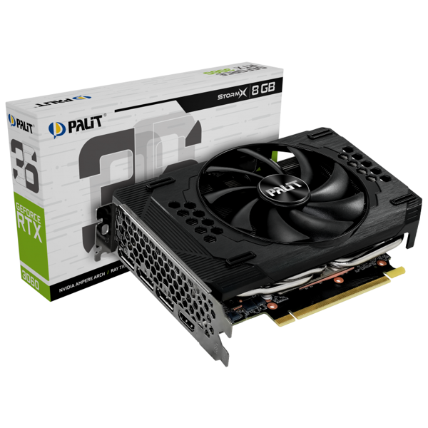 ვიდეო დაფა Palit NE63060019P1-190AF, GeForce RTX 3060 StormXl, 8GB, 128bit, HDMI, DP, Black