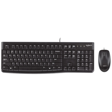 კლავიატურა + მაუსი Logitech L920-002563 MK120, Wired, USB, Keyboard And Mouse, Black