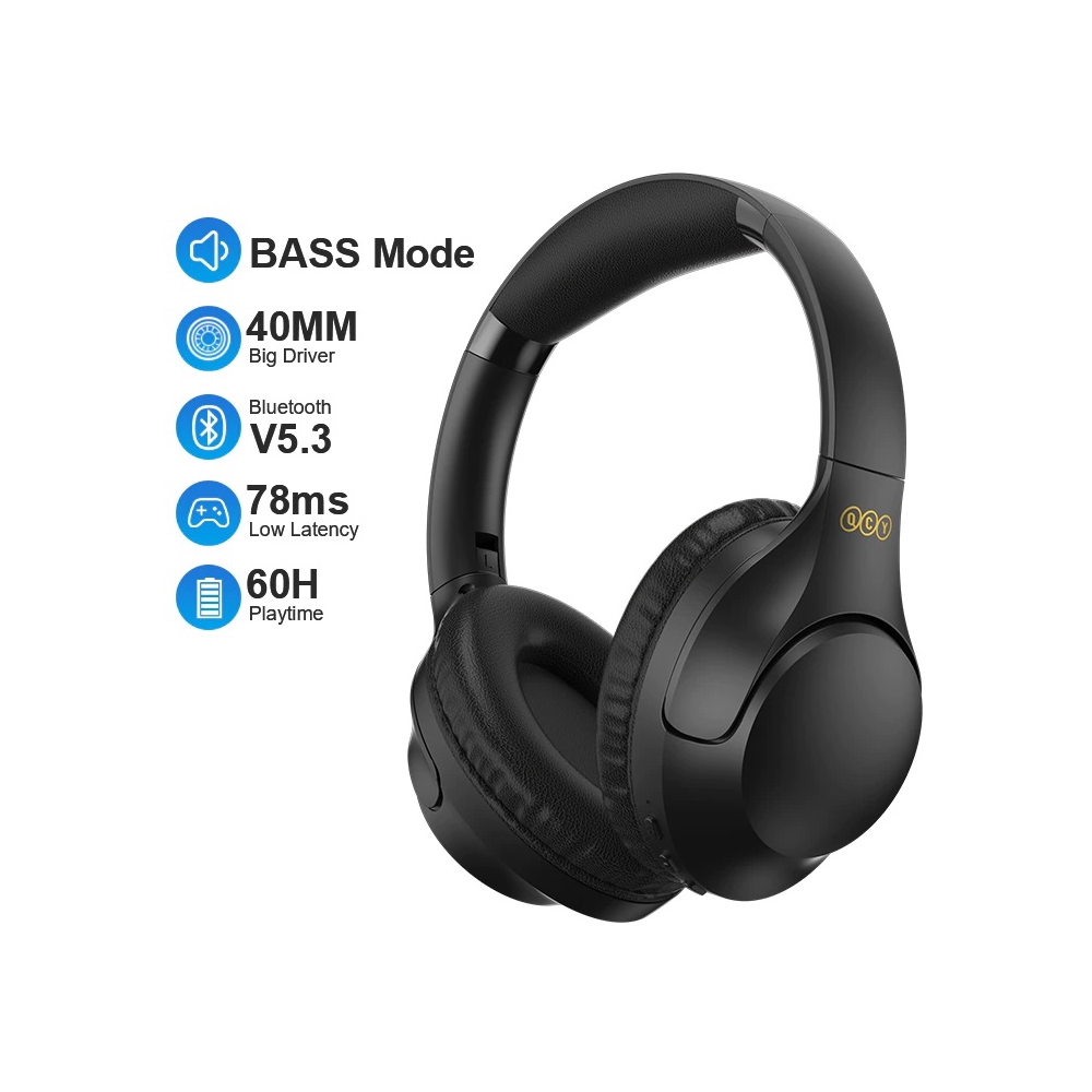 ყურსასმენი QCY HT05, Wireless Headphones, Bluetooth, Black
