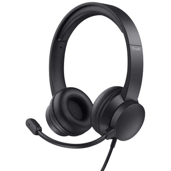 ყურსასმენი Trust Rydo, Wired Headset, USB 2.0, Black