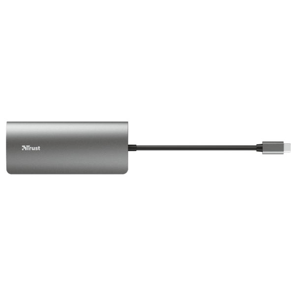 USB-C ადაპტერი Trust Dalyx 7-in-1 USB-C Adapter, Gray