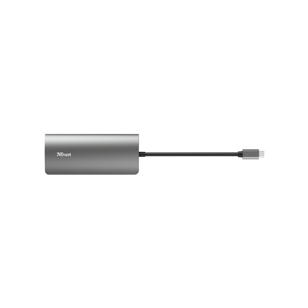 USB-C ადაპტერი Trust Dalyx 7-in-1 USB-C Adapter, Gray