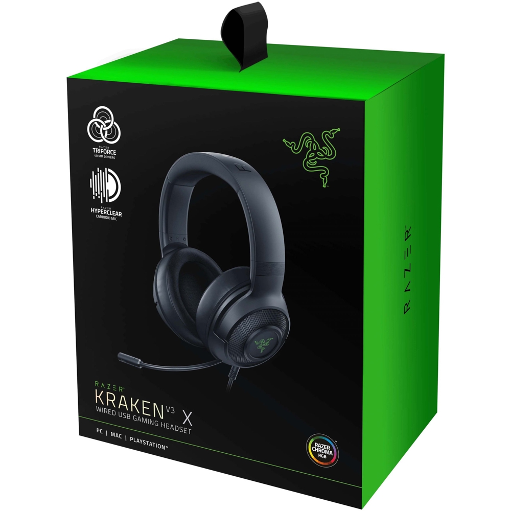 ყურსასმენი Razer RZ04-03750300-R3M1 Kraken V3 X, Wired Gaming Headset, USB, Black