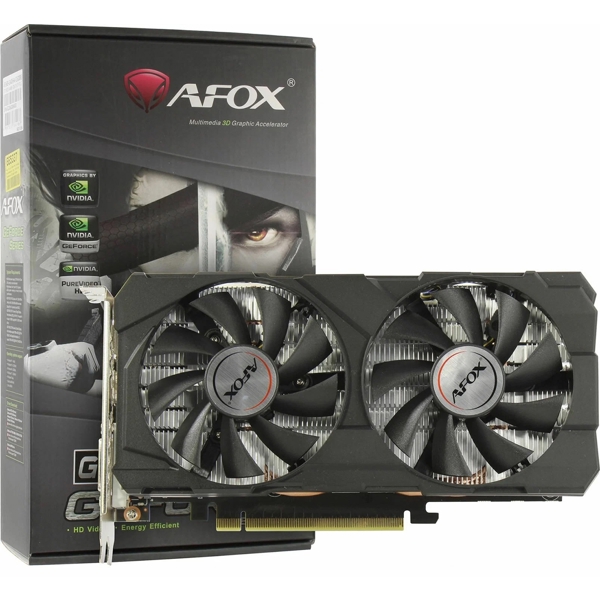 ვიდეო დაფა Afox AF1660TI-6144D6H4, GeForce GTX 1660 Ti, 6GB, 192bit, HDMI, DP, DVI, Black