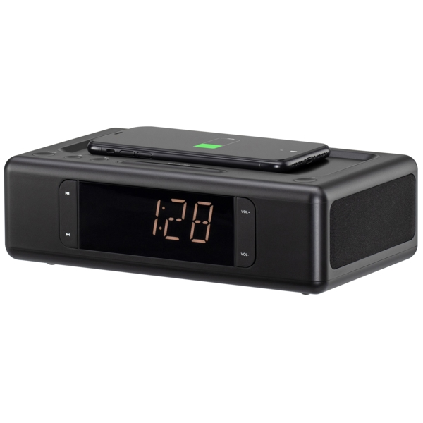 სმარტ საათი 2E 2E-AS01QIBK, Smart Clock Wireless Charging, BT, 3.5mm, Black