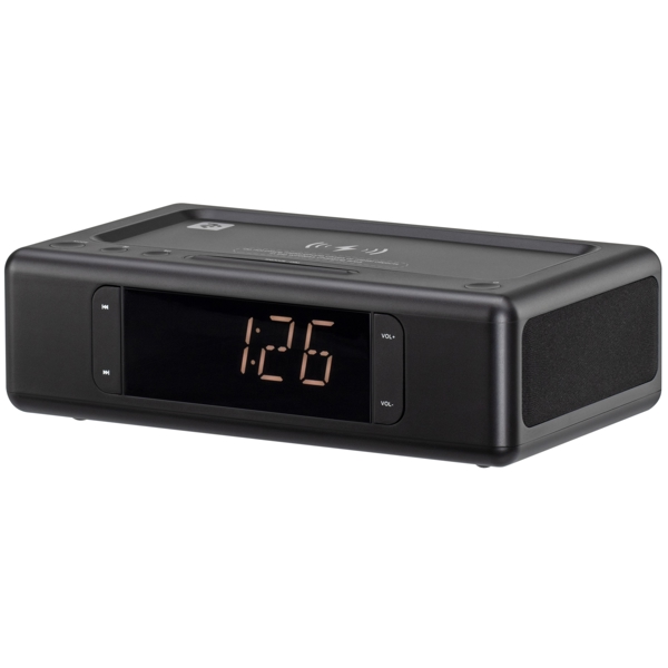 სმარტ საათი 2E 2E-AS01QIBK, Smart Clock Wireless Charging, BT, 3.5mm, Black