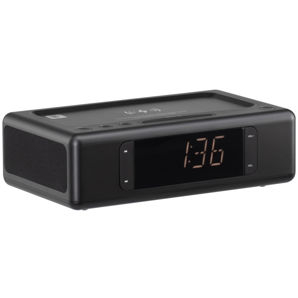 სმარტ საათი 2E 2E-AS01QIBK, Smart Clock Wireless Charging, BT, 3.5mm, Black