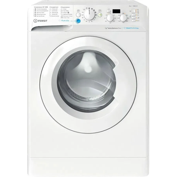 სარეცხი მანქანა Indesit BWSD 61051 WWV RU, 6Kg, A, 1000Rpm, 76Db, Washing Machine, White