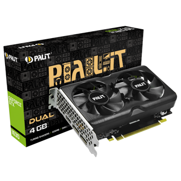 ვიდეო დაფა Palit NE6163001BG6-1175D, GeForce GTX 1630 Dual, 4GB, 64bit, HDMI, DP, Black