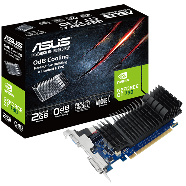 ვიდეო დაფა Asus 90YV07G4-M0NA00, GeForce GT 730, 2GB, 64bit, HDMI, DVI-D, Black