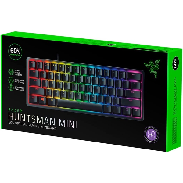 Razer RZ03-03390100-R3M1 Huntsman Mini, Wired, USB, RGB, Gaming Keyboard, Black