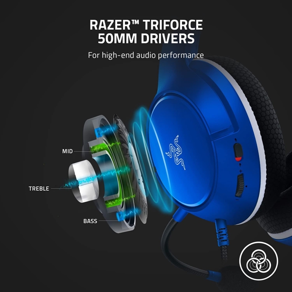 ყურსასმენი Razer RZ04-03970400-R3M1 Kaira X, Gaming Headset, Wired, 3.5mm, Blue