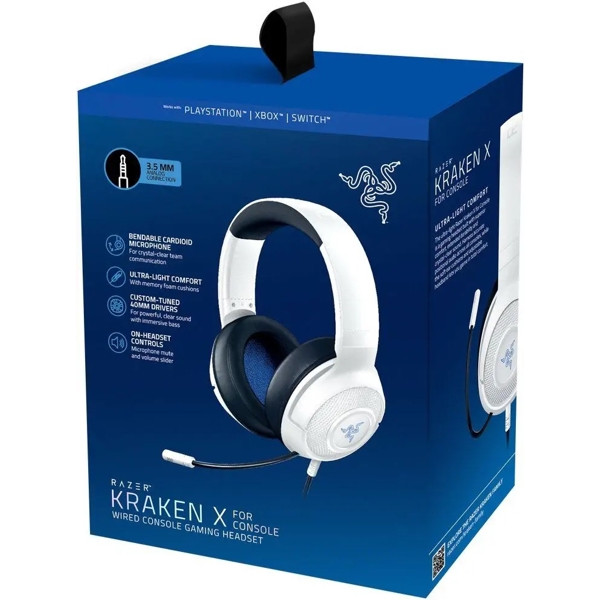 ყურსასმენი Razer RZ04-03970400-R3M1 Kraken X, Gaming Headset, Wired, 3.5mm, White