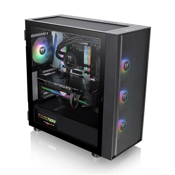 ქეისი Thermaltake CA-1T9-00M1WN-01 H570, Computer Case, Mini ITX, Micro ATX, ATX, E-ATX, 2xUSB, 3.5mm, Black