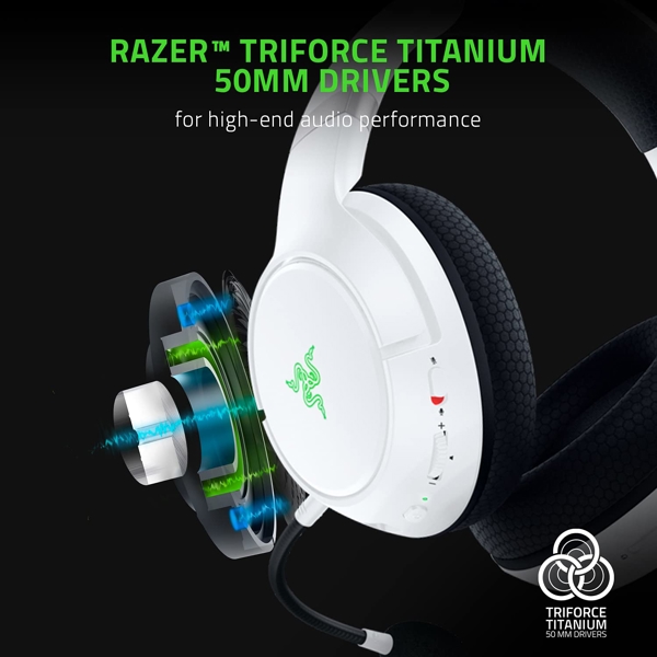 ყურსასმენი Razer RZ04-03470300-R3M1 Kaira Pro, Gaming Headset, Wireless, BT, 2.4 GHz, White