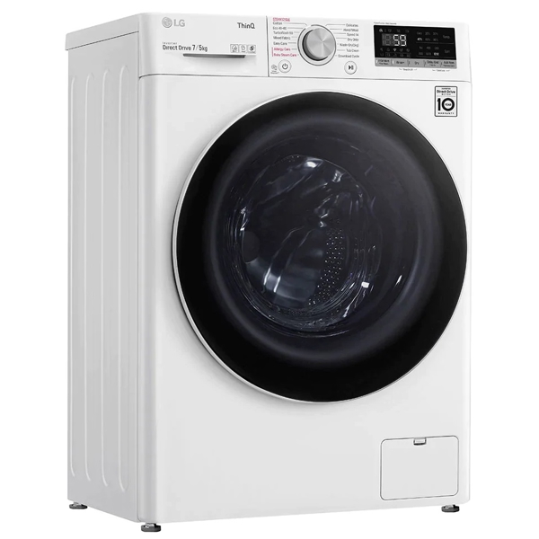 სარეცხი+საშრობი მანქანა LG F2DV5S7SN0E, 7Kg, B, 1200Rpm, 72Db, Washing+Dryer Machine, White