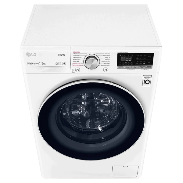 სარეცხი+საშრობი მანქანა LG F2DV5S7SN0E, 7Kg, B, 1200Rpm, 72Db, Washing+Dryer Machine, White