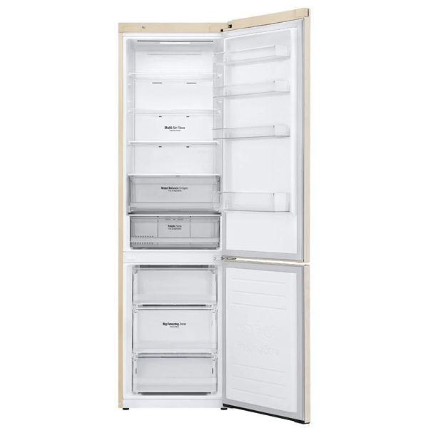 მაცივარი LG GBB62SEHMN, 277L, A++, NoFrost, Refrigerator, Beige