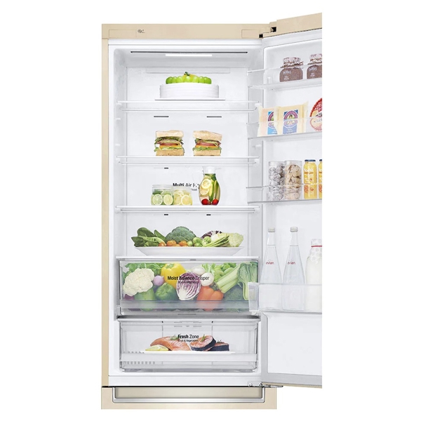 მაცივარი LG GBB62SEHMN, 277L, A++, NoFrost, Refrigerator, Beige